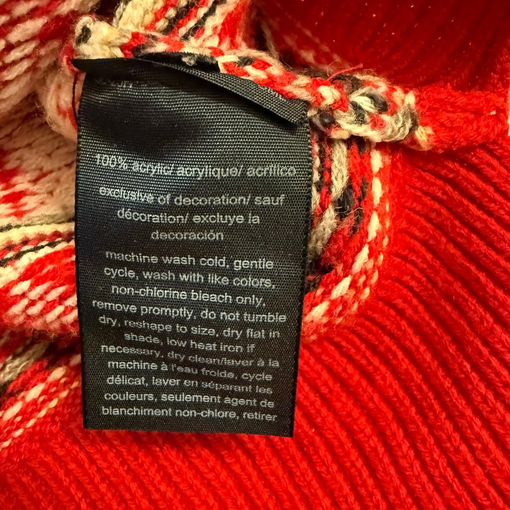 Tommy‎ Hilfiger Women's Red Fair Isle Sweater Large Winter Holiday - Picture 7 of 8